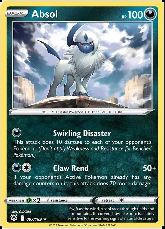 Absol 097/189 (SWSH10: Astral Radiance)  - Holofoil