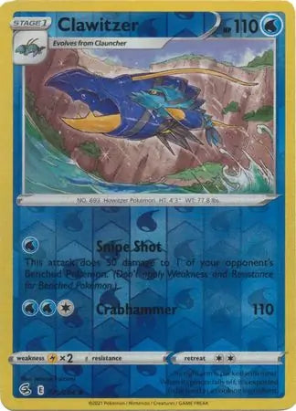 Clawitzer 075/264 (SWSH08: Fusion Strike)  - Reverse Holofoil