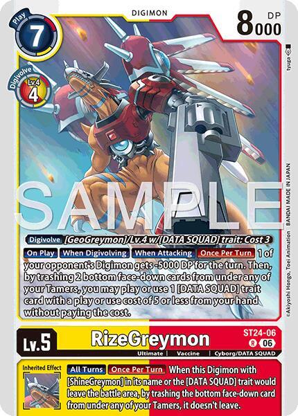 RizeGreymon ST24-06 R (Starter Deck 24: Data Squad)  - Foil