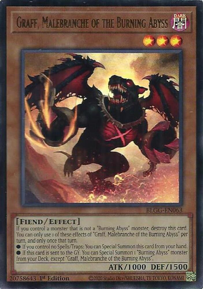 Graff Malebranche of the Burning Abyss BLGG-EN063 (Battles of Legend: Glorious Gallery)  - 1st Edition