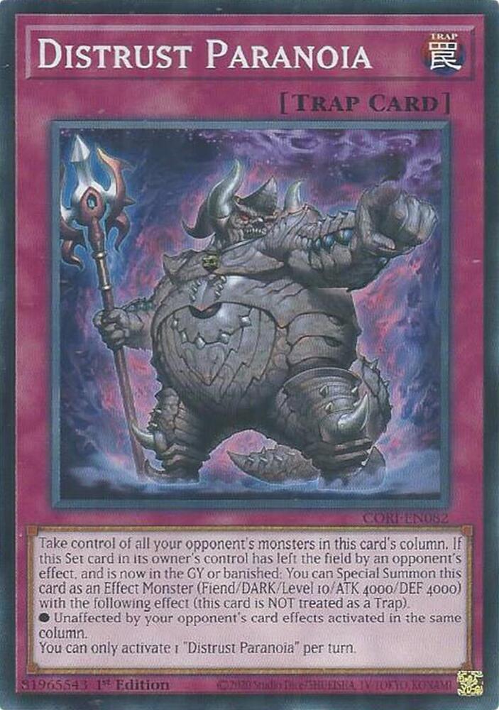 Distrust Paranoia CORI-EN082 (Chaos Origins)  - 1st Edition