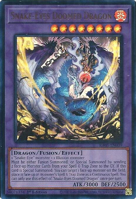 Snake Eyes Doomed Dragon Ultra Rare RA05-EN039 (Rarity Collection 5)  - 1st Edition