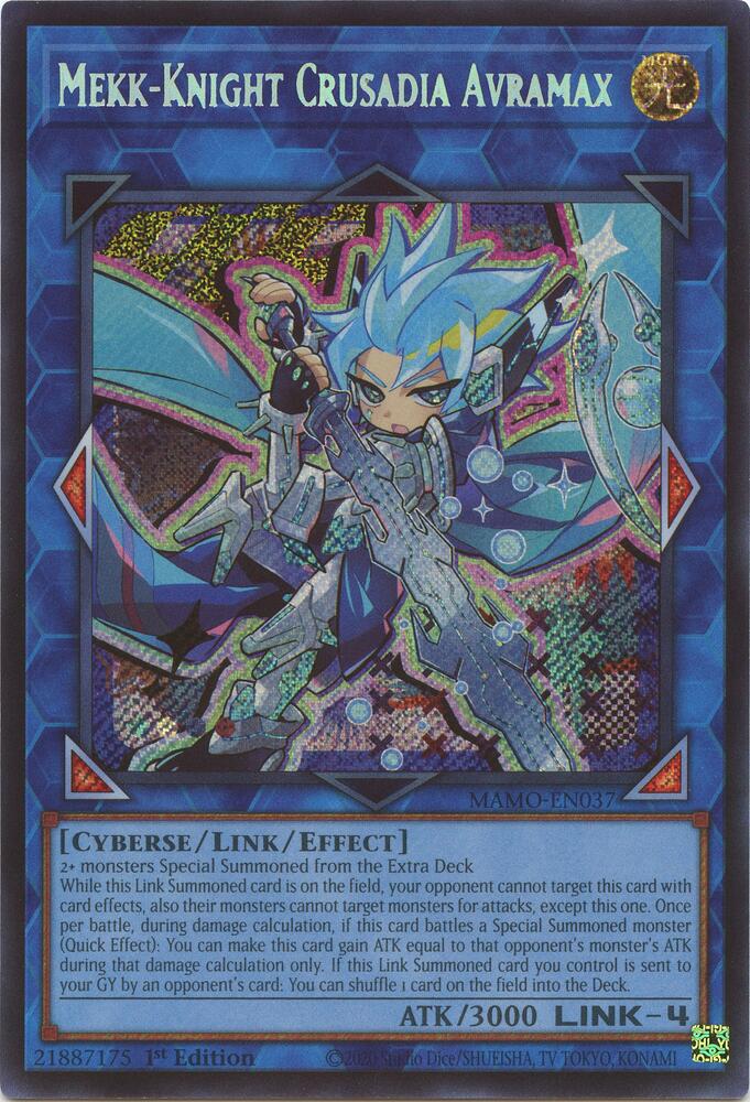 Mekk Knight Crusadia Avramax Secret Rare MAMO-EN037 (Magnificent Monsters)  - 1st Edition