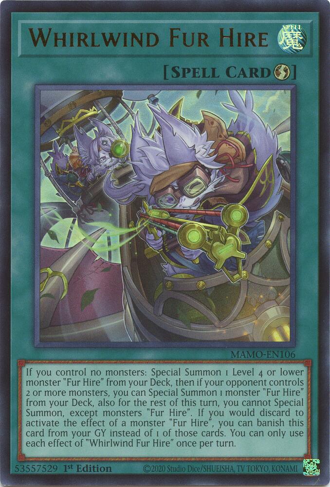 Whirlwind Fur Hire MAMO-EN106 (Magnificent Monsters)  - 1st Edition