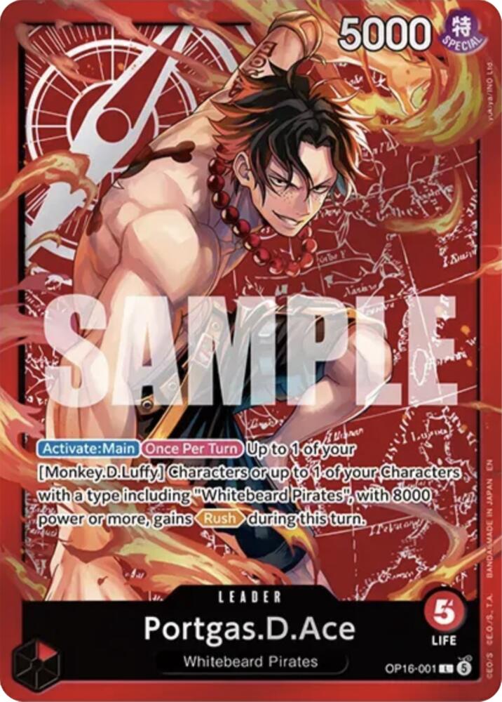 PortgasDAce Ace Deck OP16-001 (Set Sail Deck Set)  - Foil