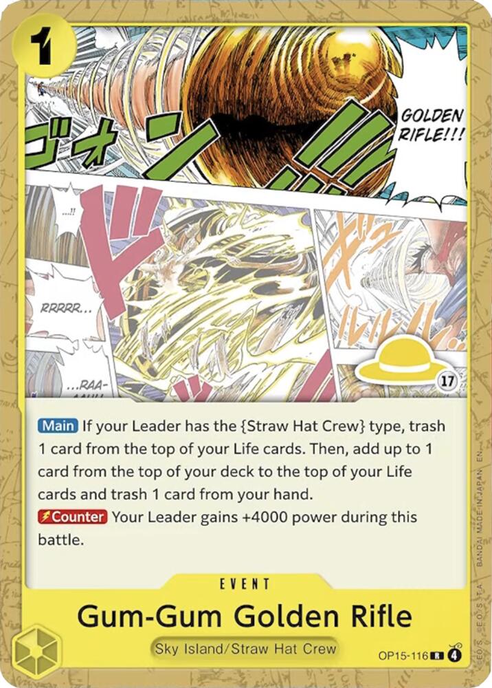 Gum Gum Golden Rifle Luffy Deck OP15-116 (Set Sail Deck Set) 