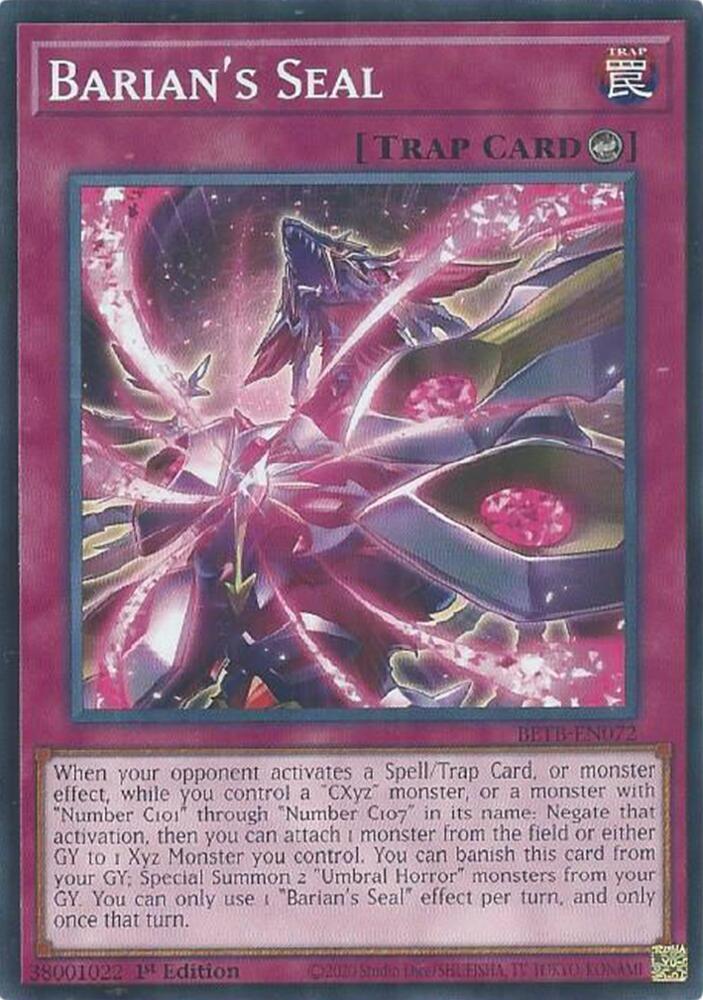 Barians Seal BETB-EN072 (Beyond the Brave)  - 1st Edition