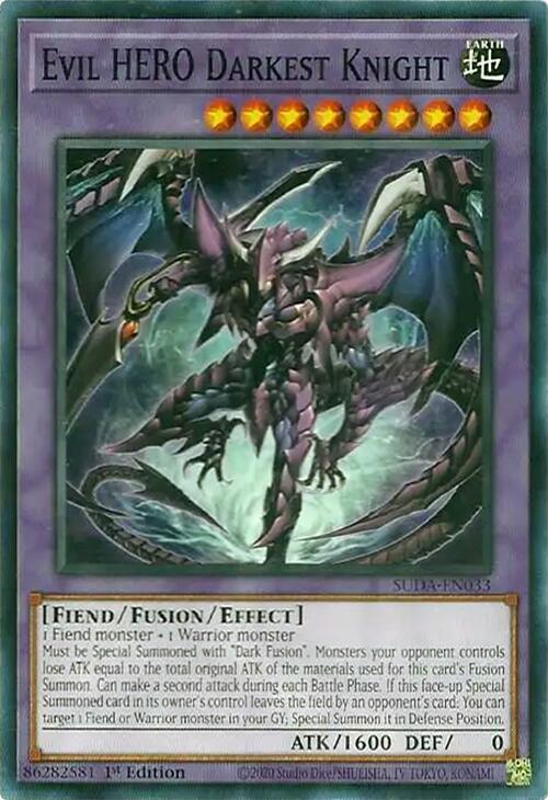 Evil HERO Darkest Knight SUDA-EN033 (Supreme Darkness)  - 1st Edition