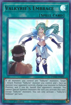 Valkyrie's Embrace (DANE-EN089) - Ultra Rare - Unlimited - Dark Neostorm