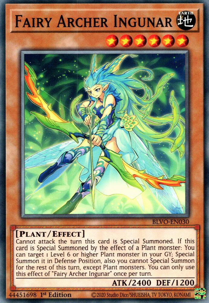 Fairy Archer Ingunar BLVO-EN030 (Blazing Vortex)  - 1st Edition