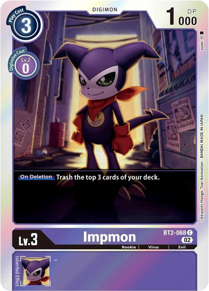 Impmon BT2 068 Alternate Art BT2-068 (Starter Deck 14: Beelzemon Advanced Deck Set)  - Foil