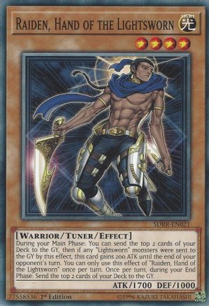 Raiden, Hand of the Lightsworn (SDRR-EN021) - Common - Structure Deck: Rokket Revolt