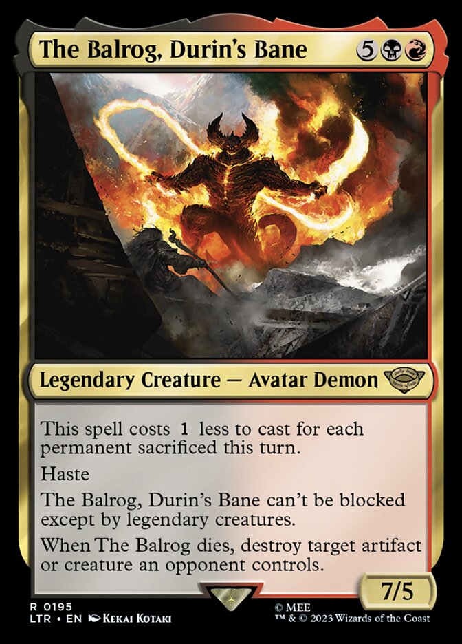 The Balrog, Durin's Bane 195/281 (Universes Beyond: The Lord of the Rings: Tales of Middle-earth) 