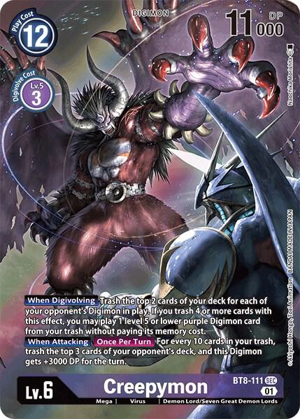 Creepymon Alternate Art BT8-111 SEC (New Awakening)  - Foil