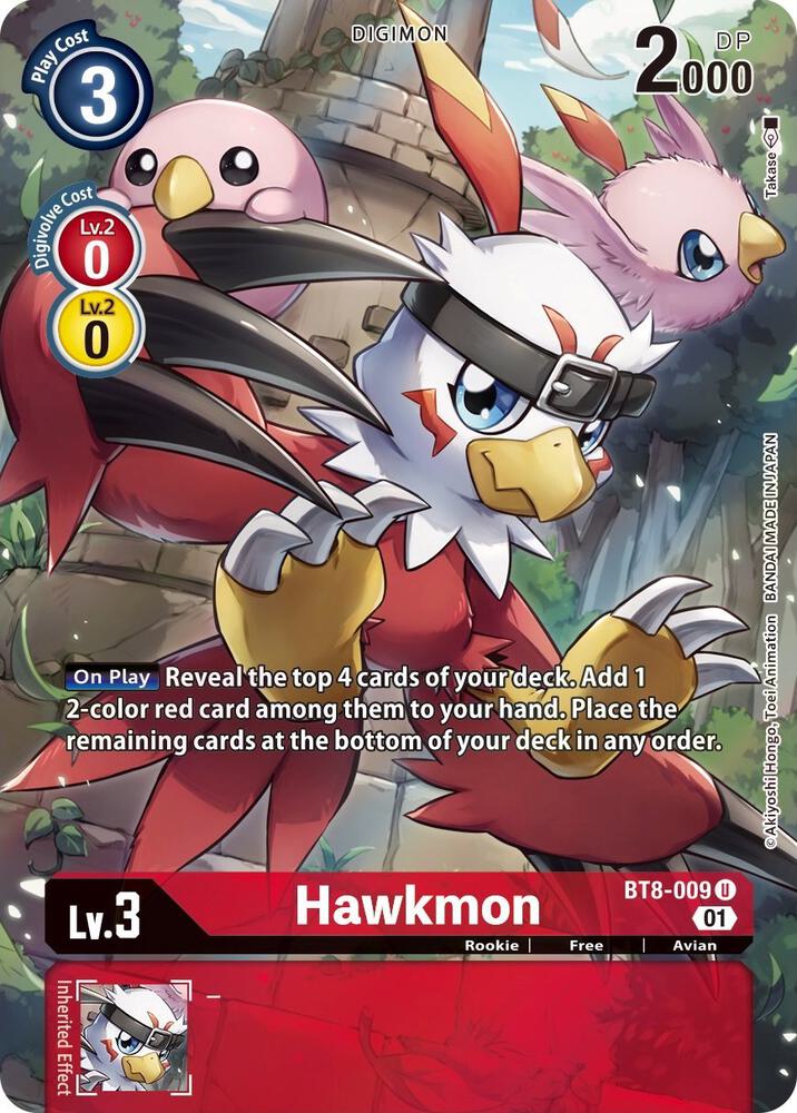 Hawkmon Alternate Art BT8-009 U (New Awakening)  - Foil