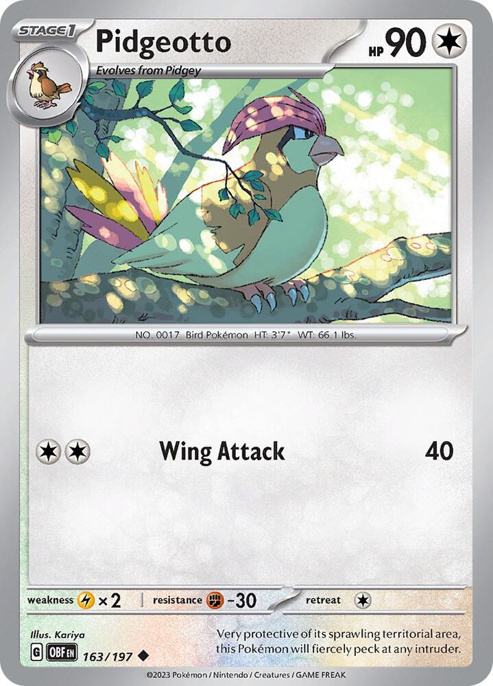 Pidgeotto 163/197 (SV03: Obsidian Flames) 