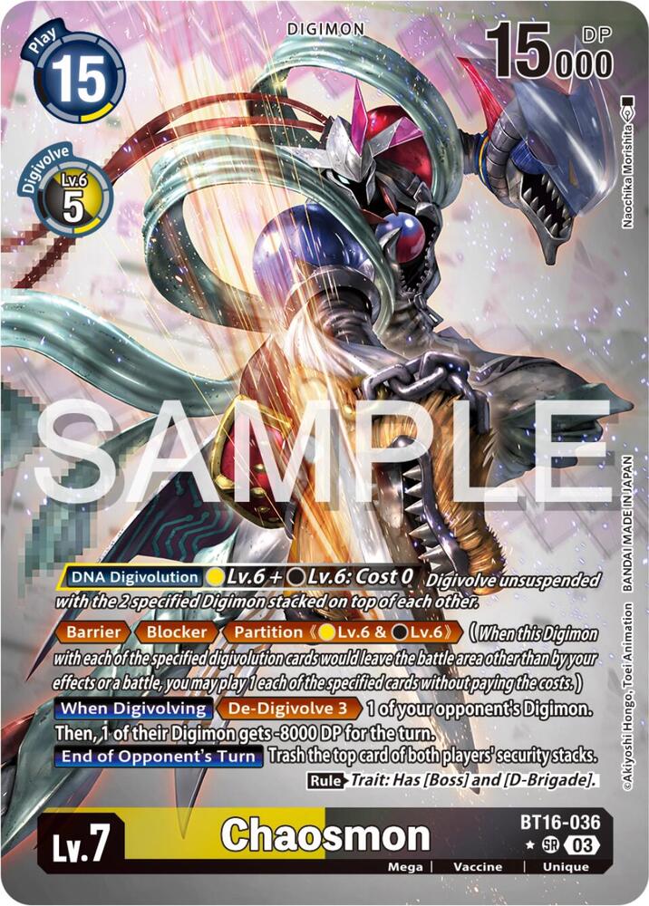 Chaosmon Alternate Art BT16-036 SR (Beginning Observer)  - Foil
