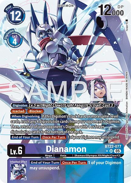 Dianamon Alternate Art BT22-077 SR (Cyber Eden)  - Foil