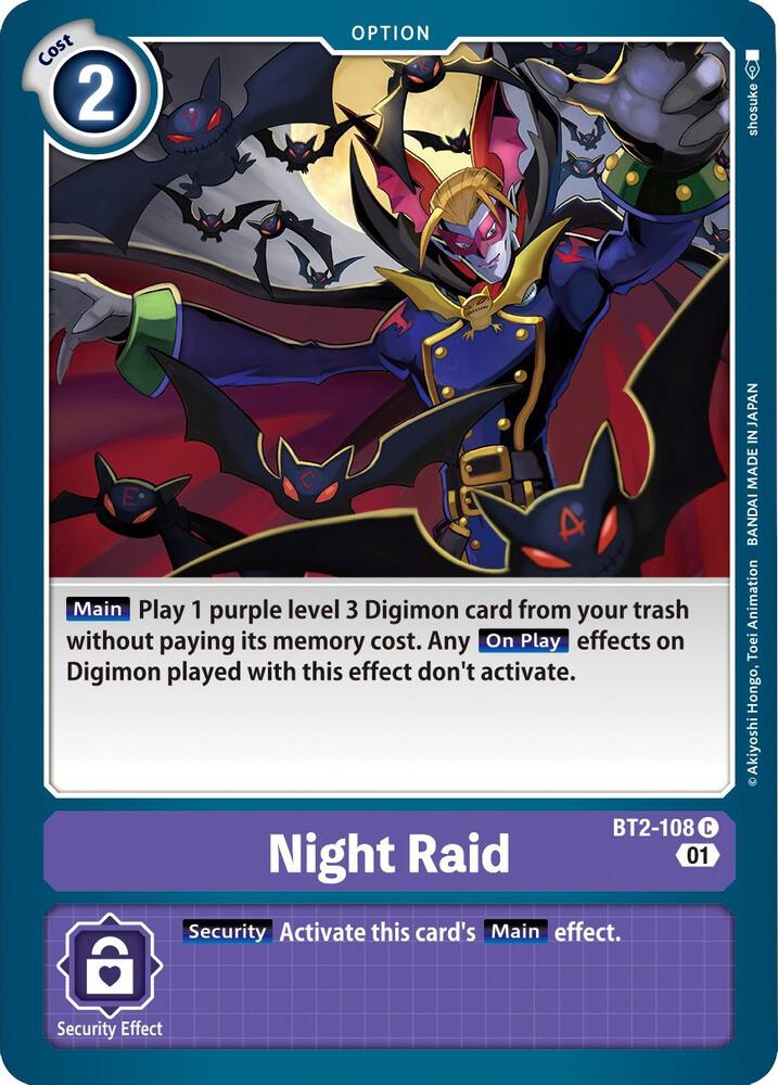 Night Raid Parallel Rare BT2-108 C (Starter Deck 10: Parallel World Tactician) 