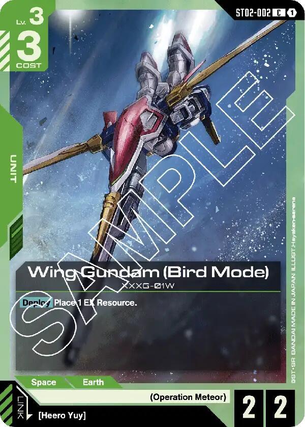 Wing Gundam Bird Mode ST02-002 (Starter Deck 02: Wings of Advance) 