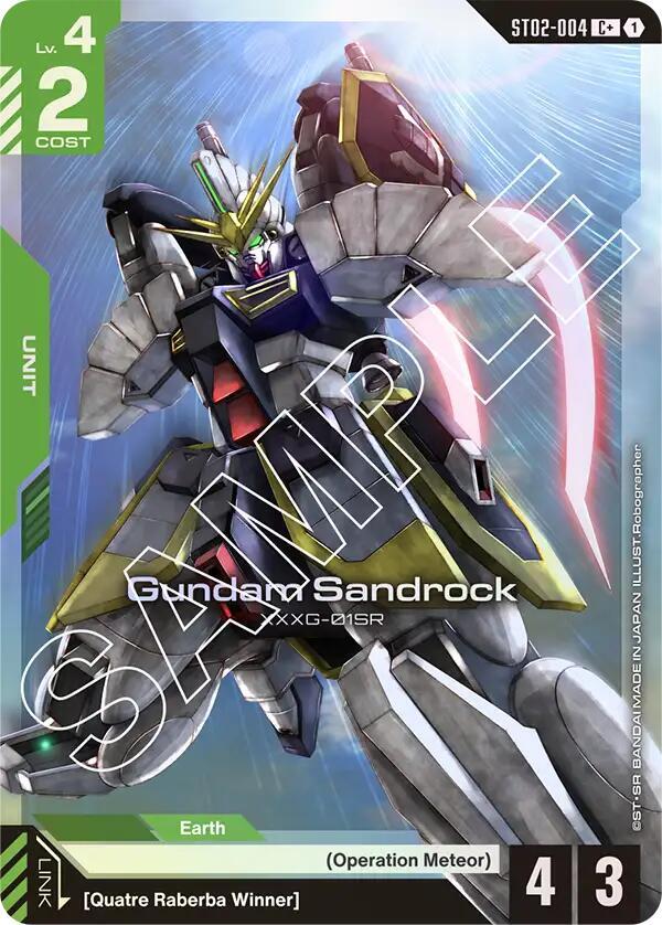 Gundam Sandrock ST02-004 (Starter Deck 02: Wings of Advance)  - Holofoil