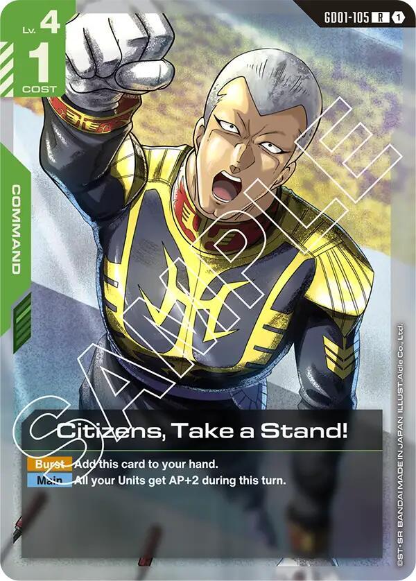 Citizens, Take a Stand! GD01-105 (Newtype Rising)  - Holofoil