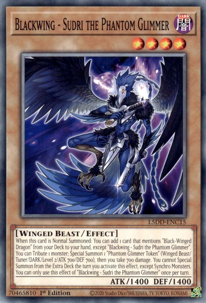 Blackwing Sudri the Phantom Glimmer L5DD-ENC15 (Legendary 5D's Decks)  - 1st Edition