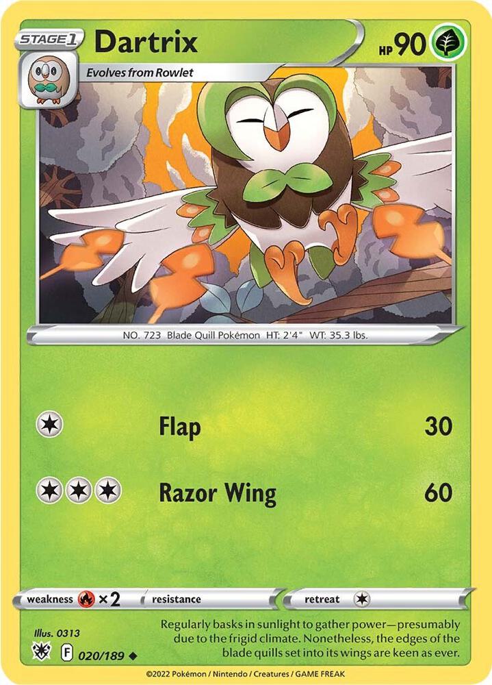 Dartrix 020/189 (SWSH10: Astral Radiance) 