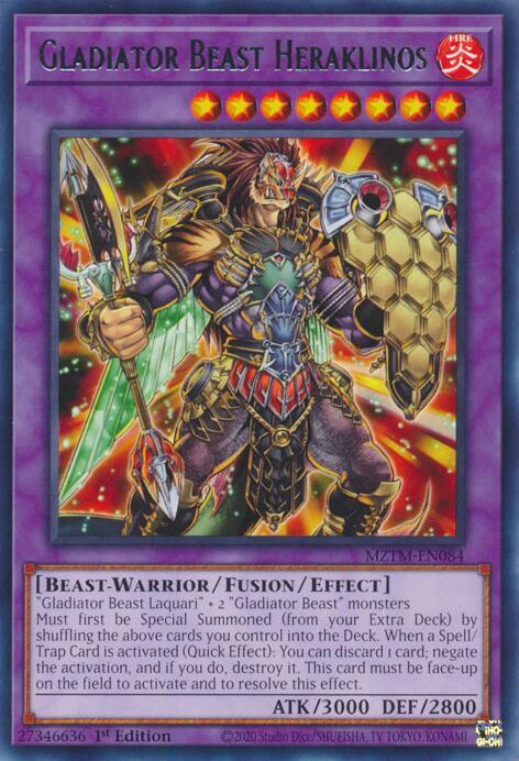 Gladiator Beast Heraklinos MZTM-EN084 (Maze of the Master)  - 1st Edition