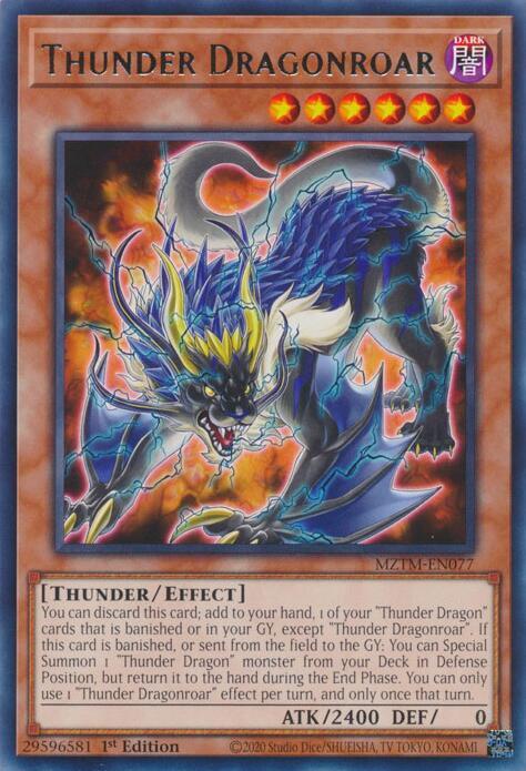 Thunder Dragonroar MZTM-EN077 (Maze of the Master)  - 1st Edition