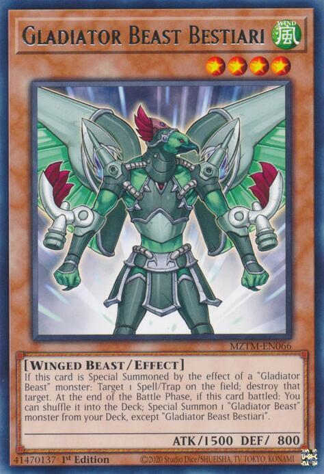Gladiator Beast Bestiari MZTM-EN066 (Maze of the Master)  - 1st Edition