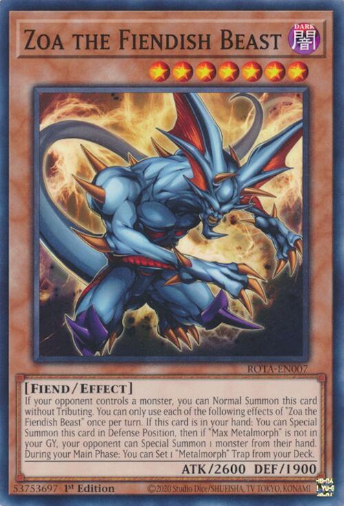 Zoa the Fiendish Beast ROTA-EN007 (Rage of the Abyss)  - 1st Edition