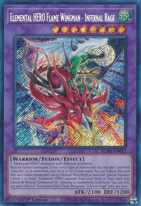 Elemental HERO Flame Wingman - Infernal Rage BLMR-EN012 (Battles of Legend: Monstrous Revenge)  - 1st Edition