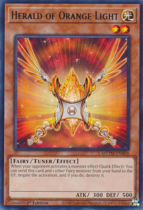 Herald of Orange Light MZTM-EN068 (Maze of the Master)  - 1st Edition