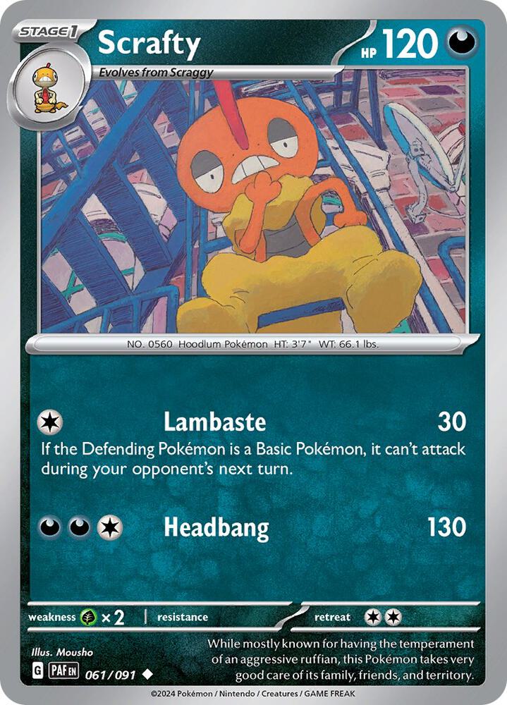 Scrafty 061/091 (SV: Paldean Fates) 