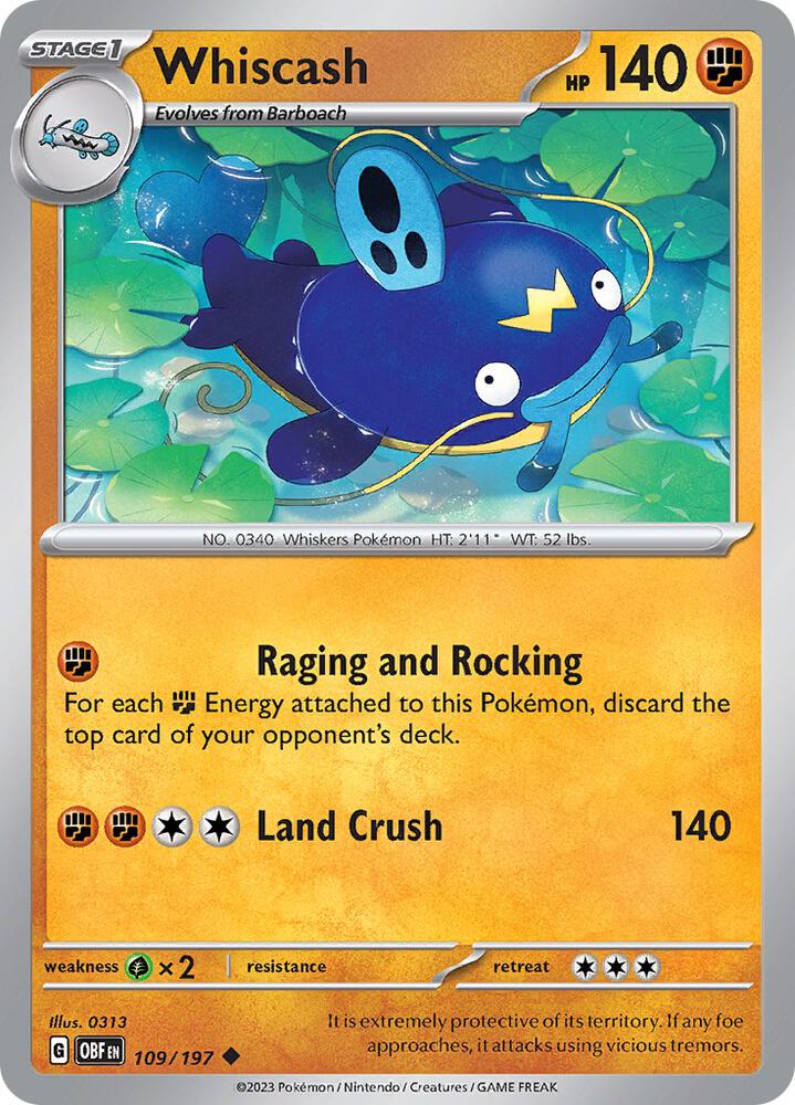 Whiscash 109/197 (SV03: Obsidian Flames) 