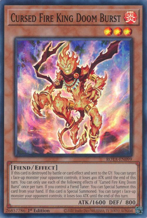 Cursed Fire King Doom Burst ROTA-EN099 (Rage of the Abyss)  - 1st Edition