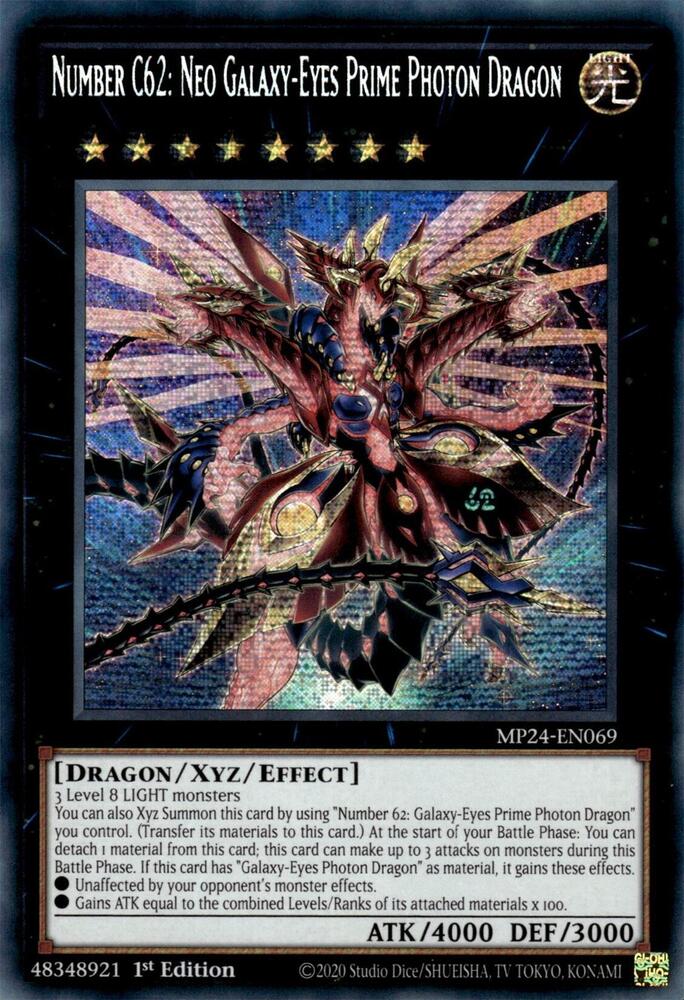 Number C62 Neo Galaxy Eyes Prime Photon Dragon MP24-EN069 (25th Anniversary Tin: Dueling Mirrors)  - 1st Edition