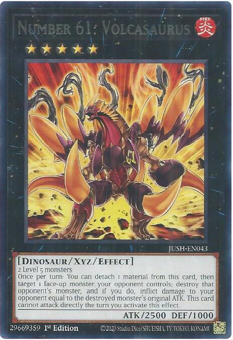 Number 61: Volcasaurus JUSH-EN043 (Justice Hunters)  - 1st Edition