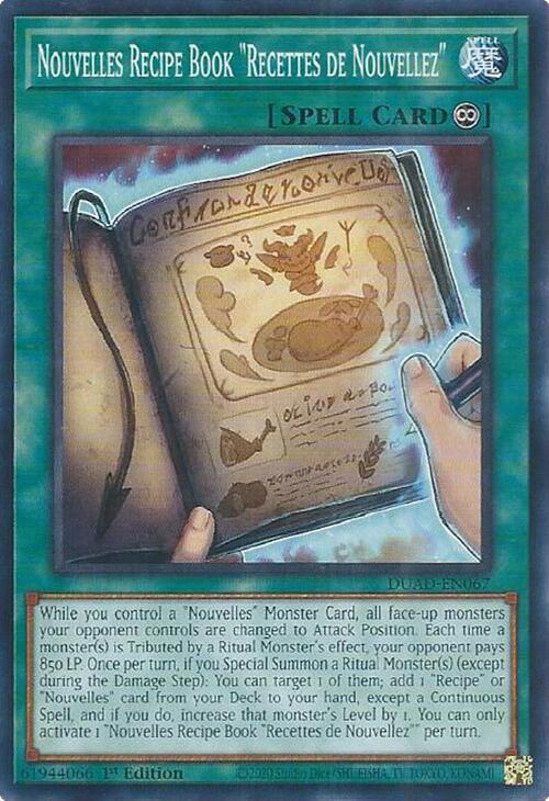 Nouvelles Recipe Book "Recettes de Nouvellez" DUAD-EN067 (Duelist's Advance)  - 1st Edition