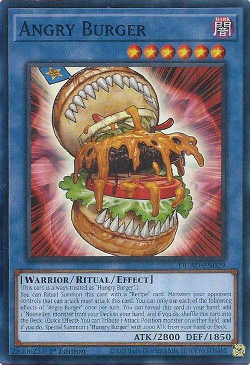 Angry Burger DUAD-EN029 (Duelist's Advance)  - 1st Edition