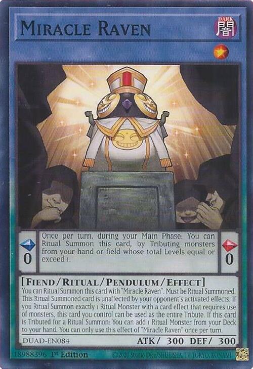 Miracle Raven DUAD-EN084 (Duelist's Advance)  - 1st Edition