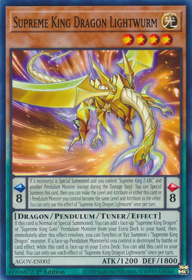 Supreme King Dragon Lightwurm AGOV-EN002 (Age of Overlord)  - 1st Edition