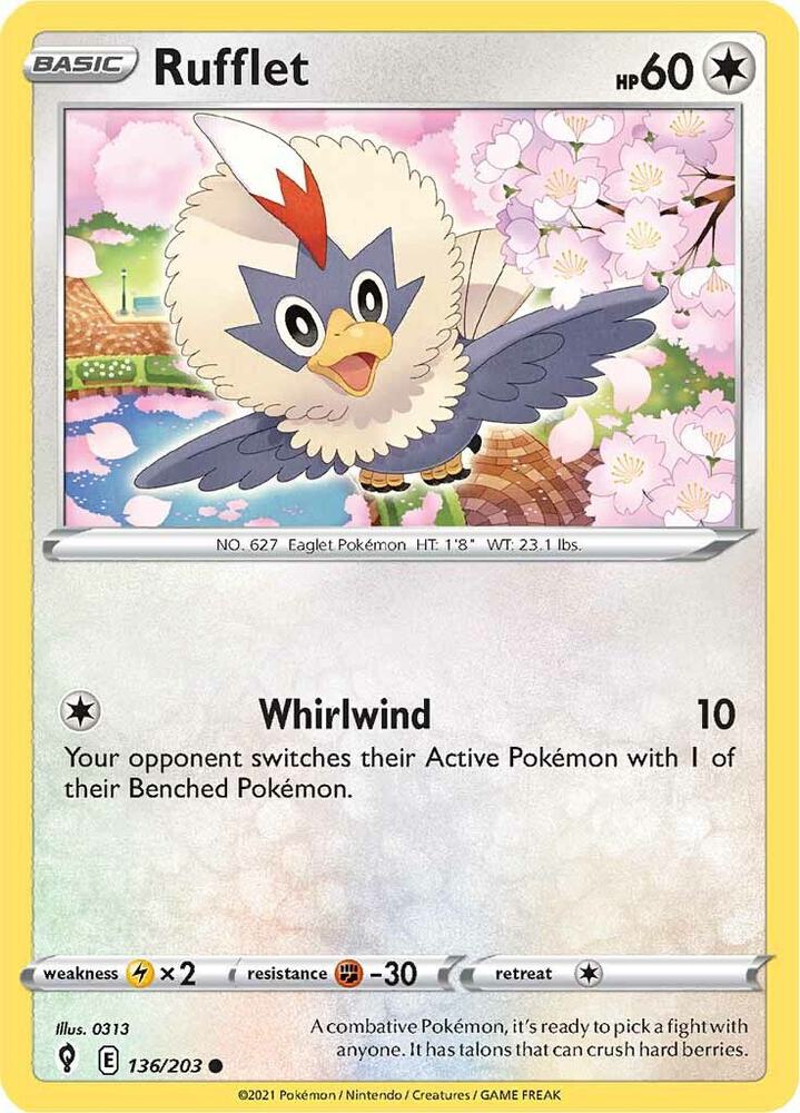 Rufflet 136/203 (SWSH07: Evolving Skies) 