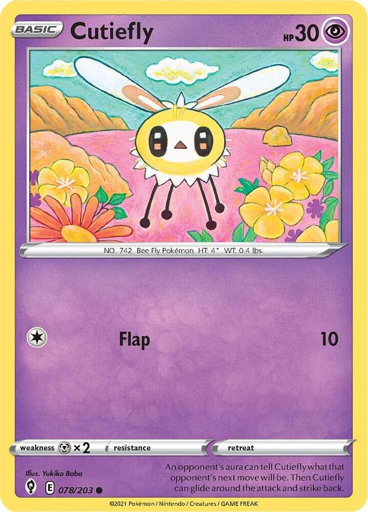 Cutiefly 078/203 (SWSH07: Evolving Skies) 