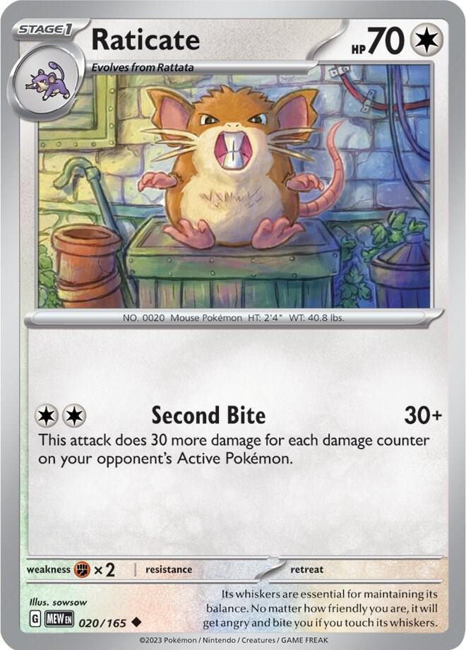 Raticate 020/165 (SV: Scarlet & Violet 151) 