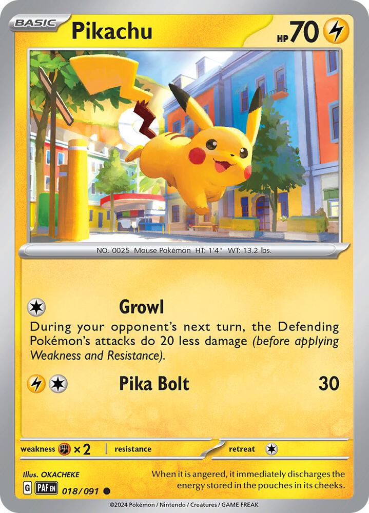 Pikachu 018/091 (SV: Paldean Fates) 