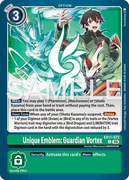 Unique Emblem Guardian Vortex EX11-072 C (Dawn of Liberator) 