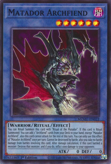 Matador Archfiend MZMU-EN022 (Maze of Muertos)  - 1st Edition