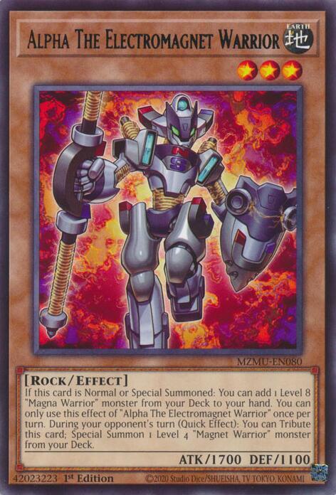 Alpha The Electromagnet Warrior MZMU-EN080 (Maze of Muertos)  - 1st Edition